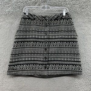 Maeve Skirt Women's Size 6 Black & White Aztec Tube Skirt